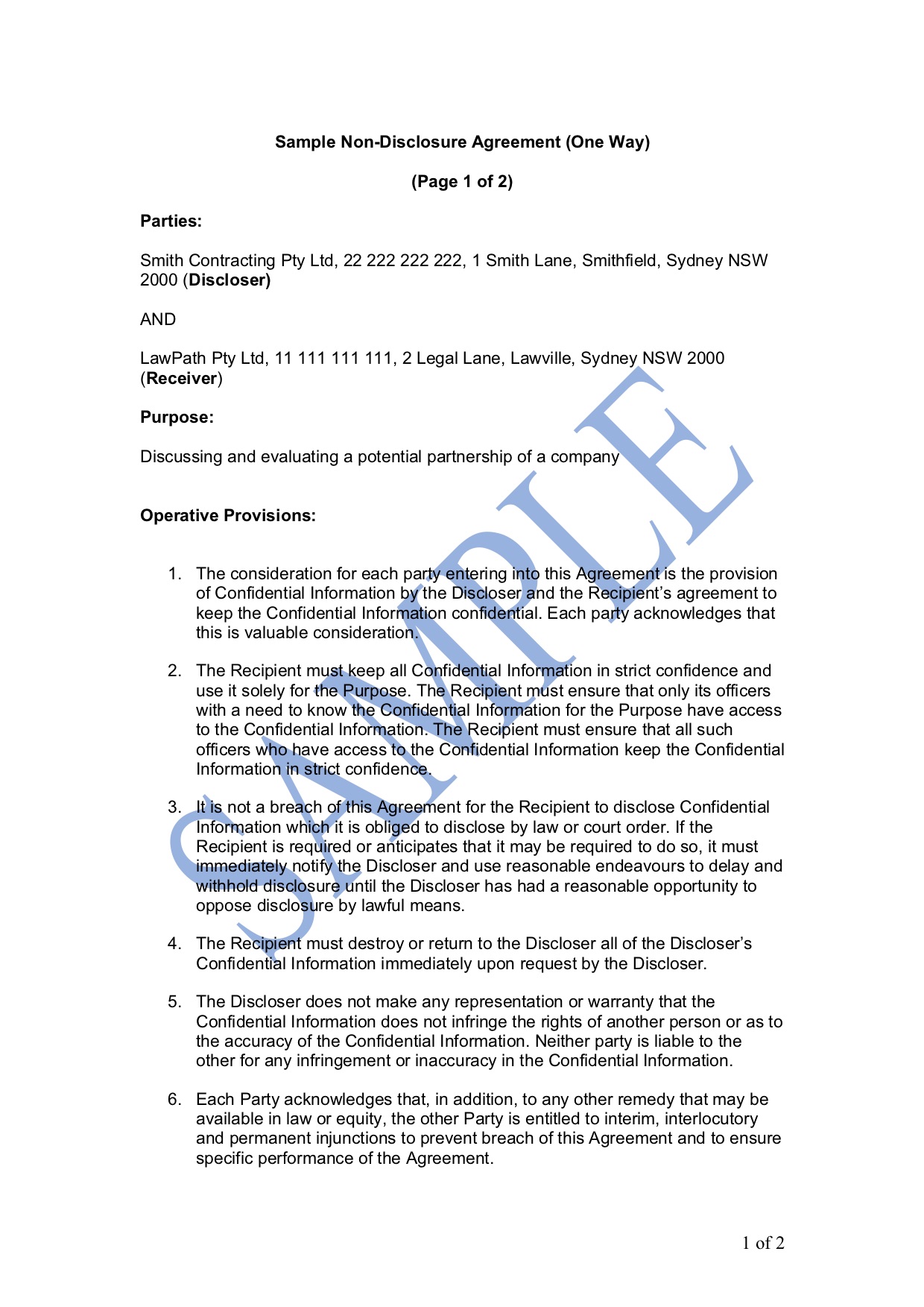 Shareholders Agreement - Free Template  Sample - Lawpath With Regard To minority shareholder agreement template