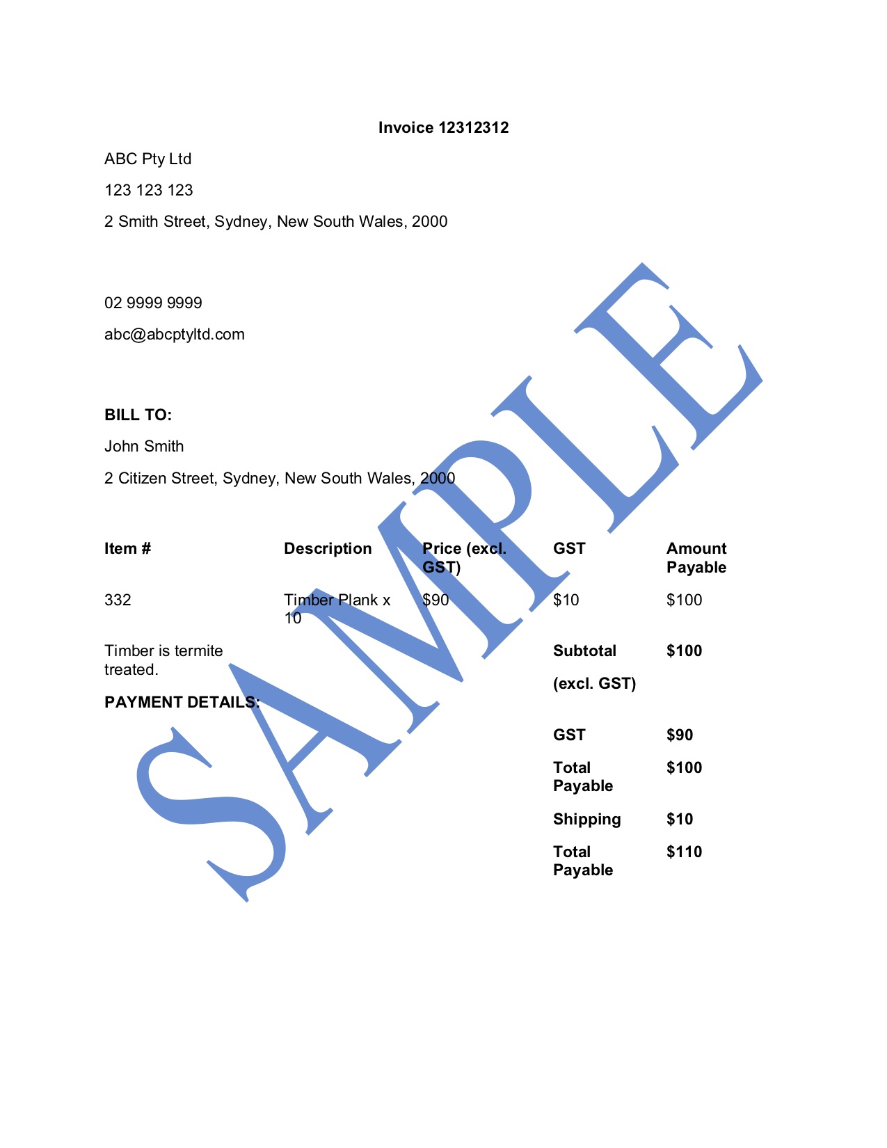 Tax Invoice - Free Template  Sample - Lawpath With Regard To Sample Tax Invoice Template Australia